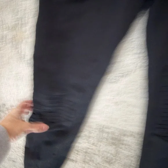 ALO Yoga Women's Moto Black Ribbed Track Pants - Picture 3 of 5